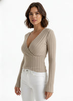 Amelia™ I Luxe Wrap Sweater - Bright Olive