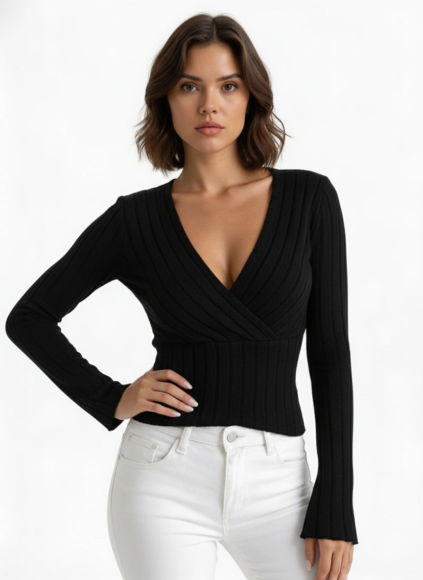 Amelia™ I Luxe Wrap Sweater - Bright Olive