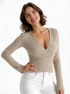 Amelia™ I Luxe Wrap Sweater - Bright Olive