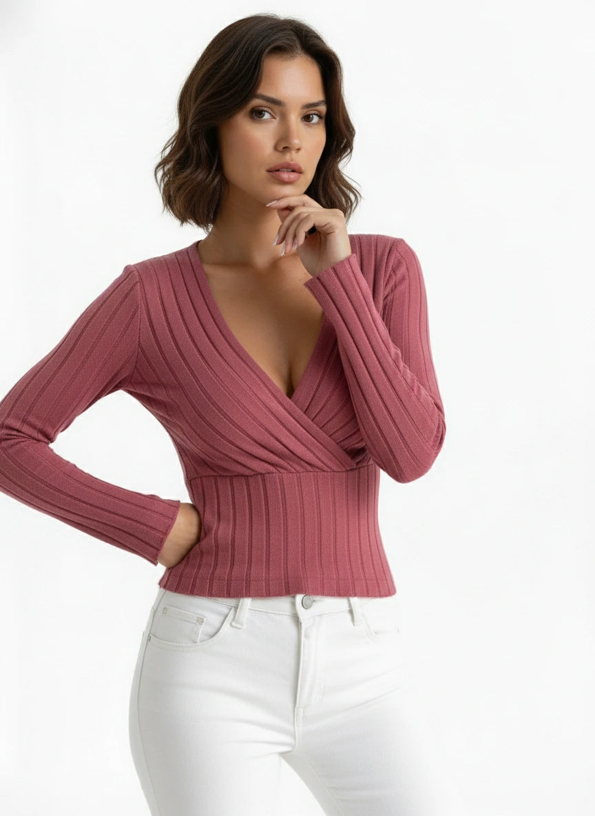 Amelia™ I Luxe Wrap Sweater - Bright Olive