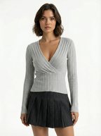 Amelia™ I Luxe Wrap Sweater - Grey