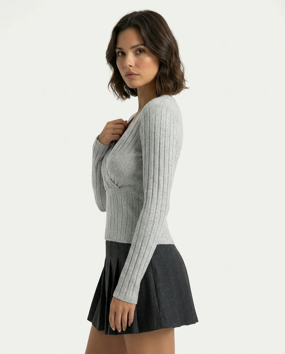 Amelia™ I Luxe Wrap Sweater - Grey